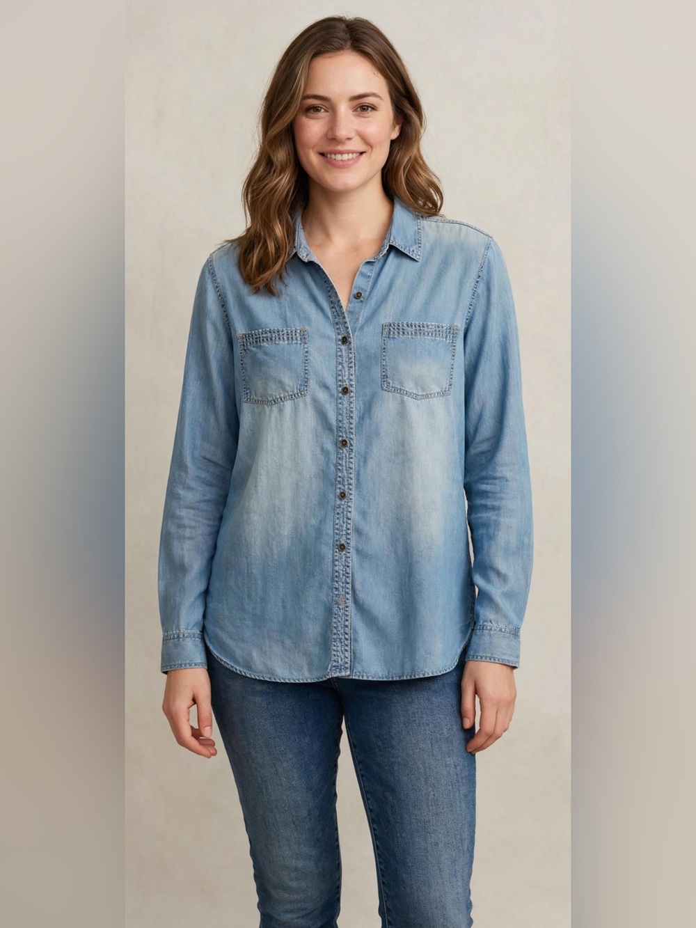 Sonoma Light Blue Denim Button-Down Shirt